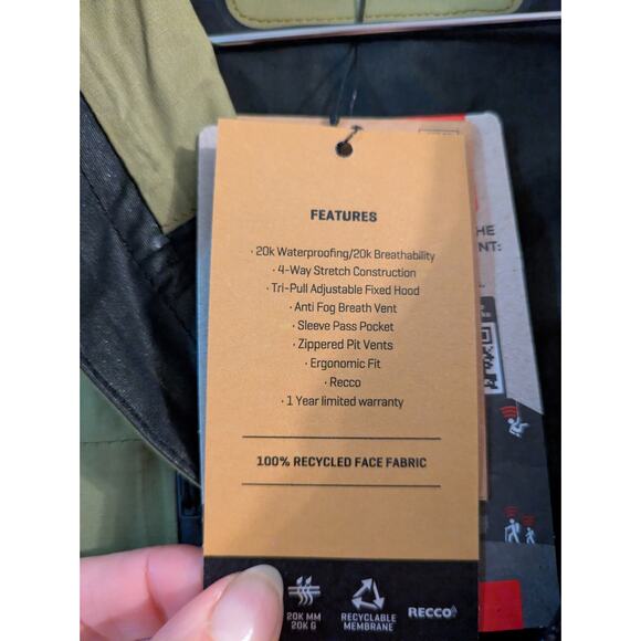 Dakine Winter Shell Jacket Sender Stretch 3L RECCO Tech Medium Womens Green - Picture 7 of 8